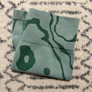 Green Patterned High Waisted Bike Shorts